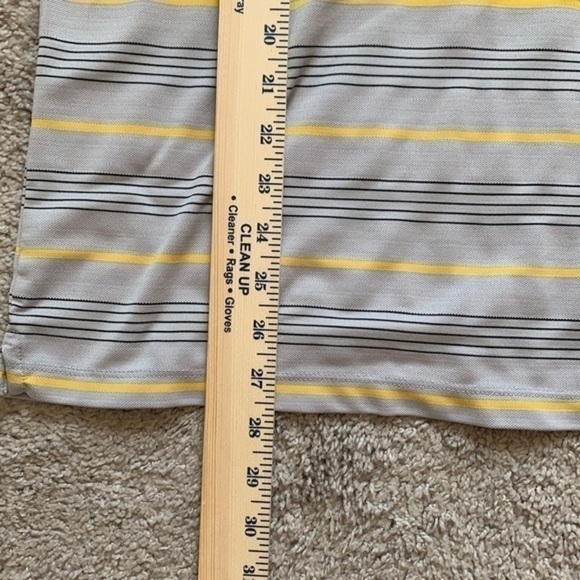 Calvin Klein Golf grey and yellow stripe polo top - Picture 8 of 10